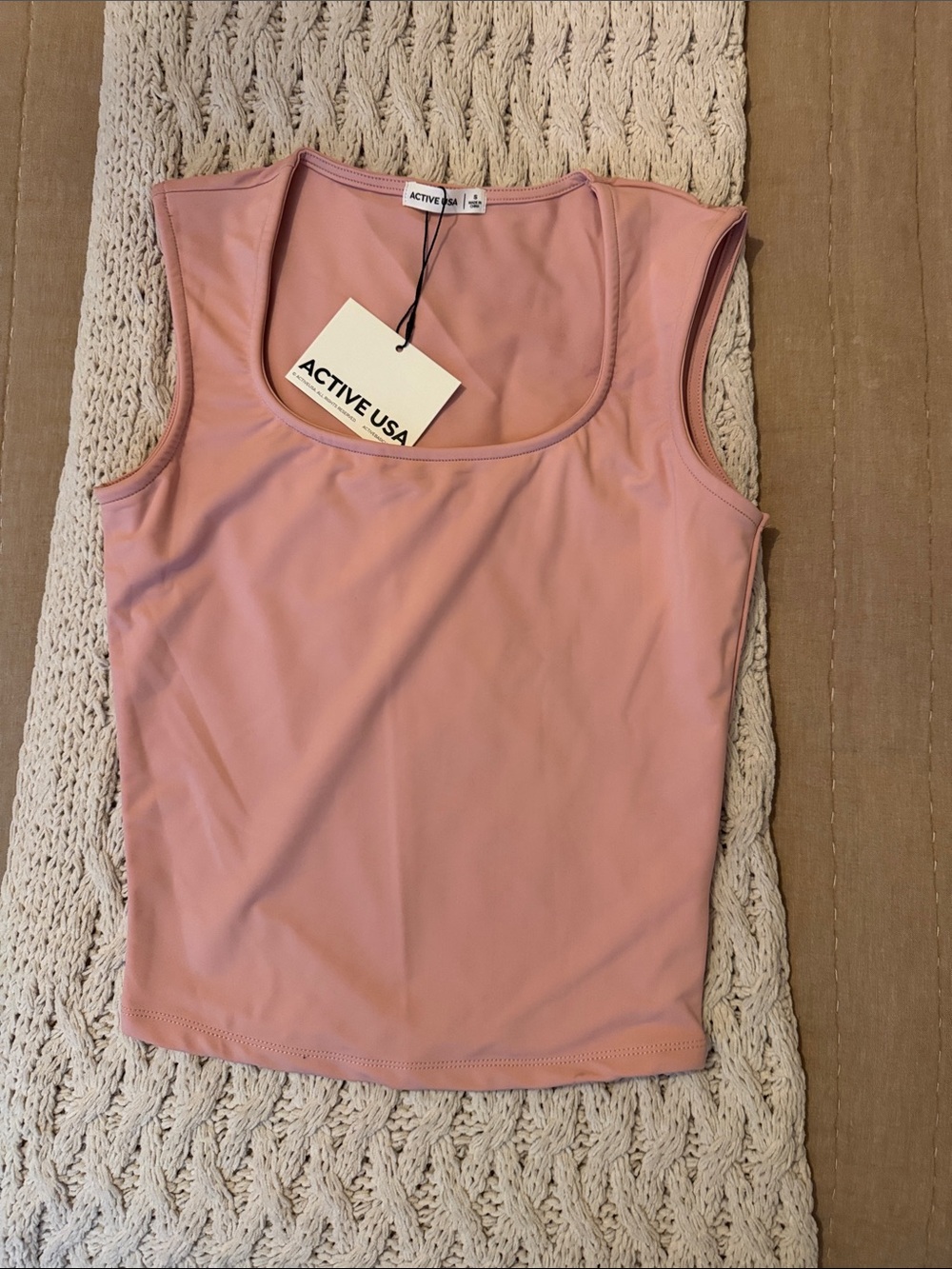 Active USA Blush Pink Scoop Neck Athletic Tank